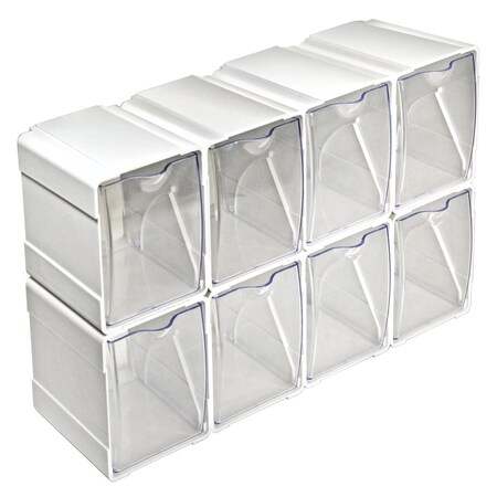 Azar Displays Stackable Tilt Bin Counter Organizers, White, 8PK 300360-8PK